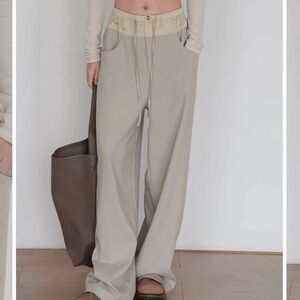 Commense two tone baggy pants